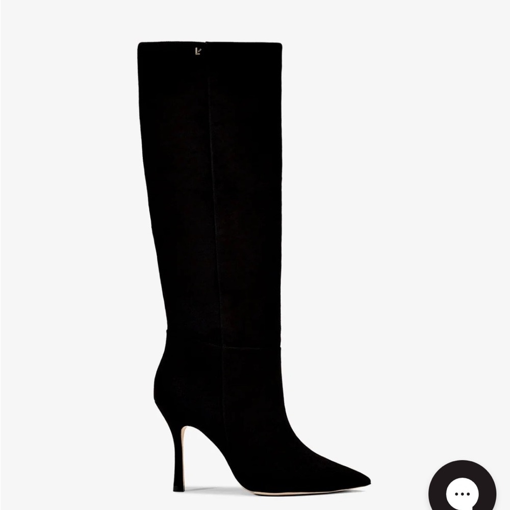 Larroude Black Suede Kate Heeled Boots
